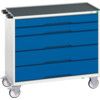 Verso Mobile Workbench, 5 Drawers, Blue/Light Grey, 965 x 1050 x 550mm thumbnail-0