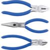 Pliers Set, Smooth/Serrated, Chrome Vanadium Steel, 160mm, Set of 3 thumbnail-0