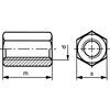 Threaded Rod, Studding Connector, Steel, 4.8, Zinc Plated, M20 x 60mm thumbnail-2