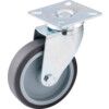 Light Duty, Castor, 100mm, Unbraked, Swivel, Top Plate, Rubber, Grey thumbnail-0