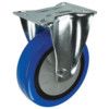 Light Duty/Medium Duty, Castor, 125mm, Unbraked, Fixed, Top Plate, Rubber, Blue thumbnail-0