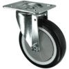 Light Duty/Medium Duty, Castor, 75mm, Unbraked, Swivel, Top Plate, Polyurethane, Black thumbnail-0