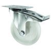 Medium Duty, Castor, 125mm, Braked, Swivel, Top Plate, Nylon, White thumbnail-0