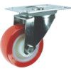 Castor, 150mm, Unbraked, Swivel, Top Plate, Polyurethane, Orange thumbnail-0