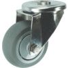 Castor, 100mm, Unbraked, Swivel, Top Plate, Rubber, Grey thumbnail-0