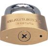 Keyed Padlock, Cross Key, Brass, Gold, 60mm Width, Weatherproof thumbnail-1