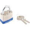 Keyed Padlock, Keyed Different, Steel, Silver, 40mm Width, Weatherproof thumbnail-1