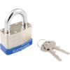 Keyed Padlock, Keyed Different, Steel, Silver, 50mm Width, Weatherproof thumbnail-0