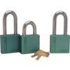 Keyed Padlock, Keyed Different, Aluminium, Green, 38mm Width, Weatherproof thumbnail-0