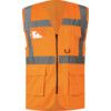 Hi-Vis Vest, Orange, XL, Zipper Closure, Polyester thumbnail-0