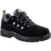 Unisex Safety Trainers, Size 10, Black, Suede Leather Upper, Steel Toe Cap, S1P, EN ISO 20345:2011 thumbnail-0