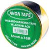 Adhesive, Hazard Tape, PVC, Black/Yellow, 50mm x 33m thumbnail-1