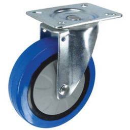 Light/Medium Duty Pressed Steel Castors, Rubber Tyred Wheel with Nylon Centre, Ball Bearing thumbnail-4