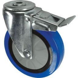 Pressed Steel Castors, Light to Medium Duty, Rubber Tyred Wheel, Nylon Centre thumbnail-1