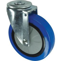 Pressed Steel Castors, Light to Medium Duty, Rubber Tyred Wheel, Nylon Centre thumbnail-2