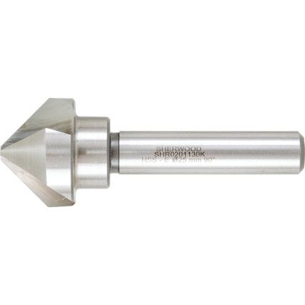 90°, Countersink, 25mm, Straight Shank, 3 fl, Cobalt High Speed Steel