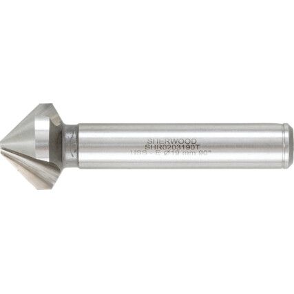 90°, Countersink, 19mm, Straight Shank, 3 fl, Cobalt High Speed Steel