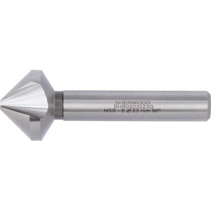 90°, Countersink, 23mm, Straight Shank, 3 fl, Cobalt High Speed Steel