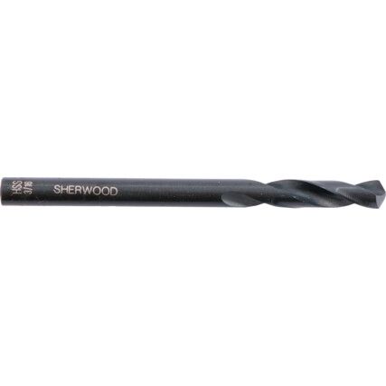 S100, Stub Drill, 3/16in., High Speed Steel, Black Oxide