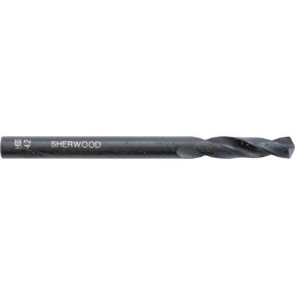 S100, Stub Drill, 4.2mm, High Speed Steel, Black Oxide