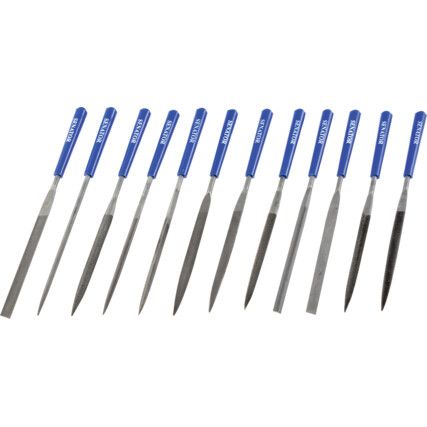 160mm (6.1/2") 12 Piece Second Cut Assorted Needle File Set