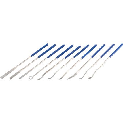 140mm (5.1/2" ) 10 Piece Diamond Riffler & Needle File Set