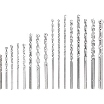 Masonry Drill Bit Set, 6-13mm, Straight, 16 Pack