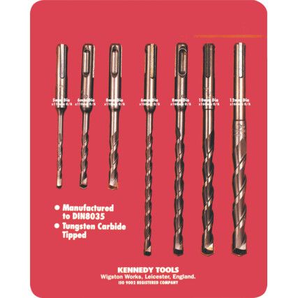 Masonry Drill Bit Set, 5-12mm x 110-160mm, SDS, 7 Pack