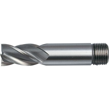 E411T, End Mill, Regular, Threaded Shank, 3mm, Cobalt High Speed Steel, Bright