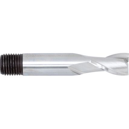 Short Slot Drill, 7mm, 2fl, Threaded Shank, High Speed Steel, Bright