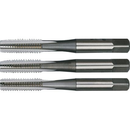 Hand Tap Set , M25 x 1.5mm, Metric Fine, High Speed Steel, Bright, Set of 3