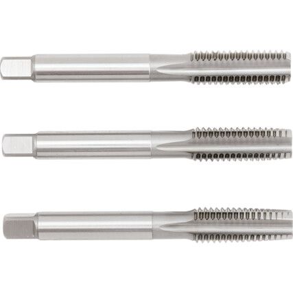 Hand Tap Set , M12 x 1.75mm, Metric Coarse, High Speed Steel, Bright, Set of 3