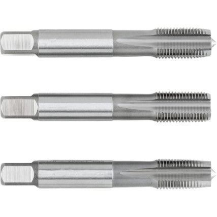 Hand Tap Set , 1/8in. x 28, BSPF, High Speed Steel, Bright, Set of 3