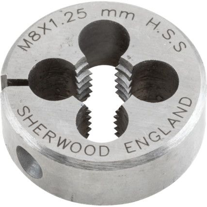 Metric Coarse, Threading Die, M8 x 1.25, High Speed Steel, Right Hand