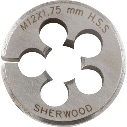 Metric Coarse, Threading Die, M12 x 1.75, High Speed Steel, Right Hand