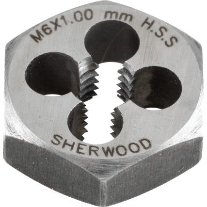 Die Nut, M6 x 1 x 1.00, Metric Coarse, High Speed Steel, Right Hand