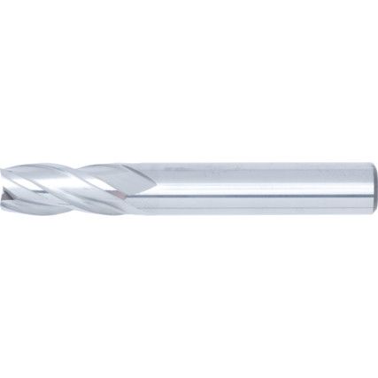 End Mill, Regular, Plain Round Shank, 10mm, Uncoated, Carbide, 4fl