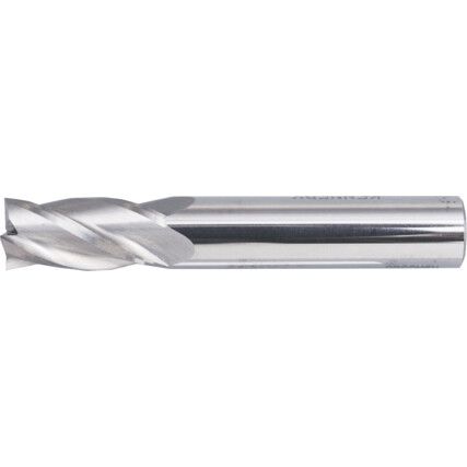 End Mill, Regular, Plain Round Shank, 7mm, Bright, Carbide, 4fl