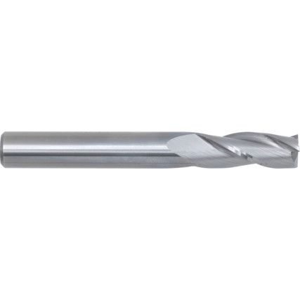 Regular, Slot Drill, 8mm, 3fl, Plain Round Shank, Carbide, Bright