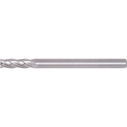 End Mill, Regular, Plain Round Shank, 3mm, Bright, Carbide, 4fl