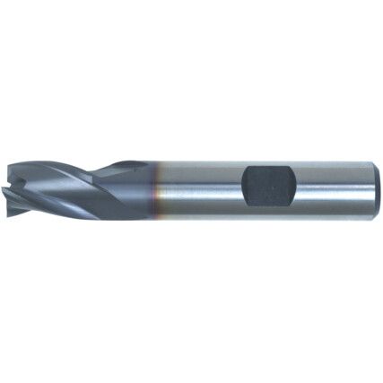 5, Short Series, Slot Drill, 12mm, 3 fl, Weldon Flat, Cobalt High Speed Steel, TiCN