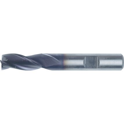 6, Regular, Slot Drill, 12mm, 3fl, Weldon Flat Shank, Cobalt High Speed Steel, TiAlN