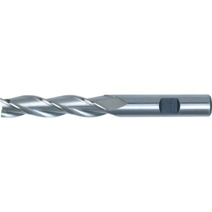 07, Long Series, Slot Drill, 16mm, 3 fl, Weldon Flat, Cobalt High Speed Steel, Uncoated