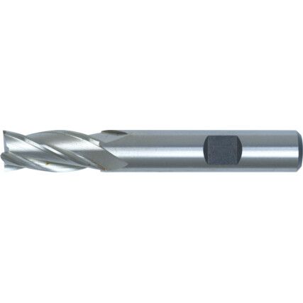 09, End Mill, Regular, Weldon Flat Shank, 6mm, Cobalt High Speed Steel, Uncoated