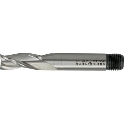 33, Regular, Slot Drill, 10mm, 3fl, Threaded Shank, Cobalt High Speed Steel, Uncoated