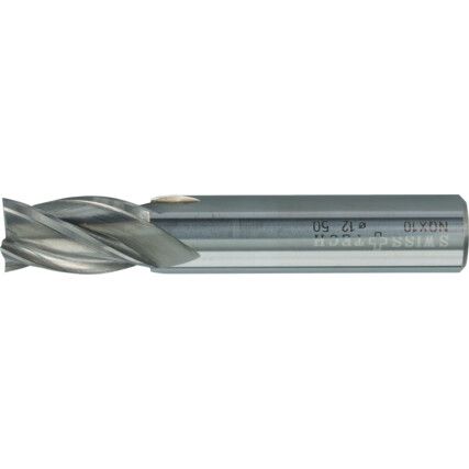 50, End Mill, Short, Plain Round Shank, 20mm, Carbide, Uncoated