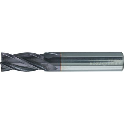 66, End Mill, Short, Plain Round Shank, 11mm, Carbide, AlTiN