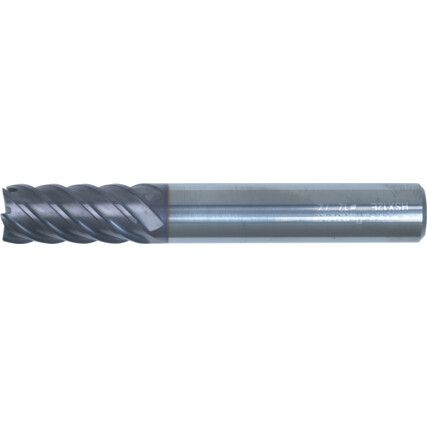 45°, Hi-Helix End Mill, 6.0mm, 6 fl, Solid Carbide, AlTiN