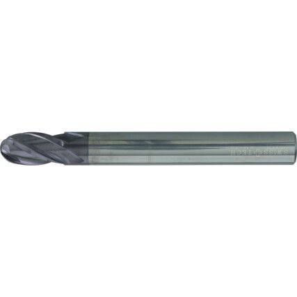 80 Long, Regular, Ball Nose End Mill, 2mm, 4 fl, Solid Carbide, Q-Coat