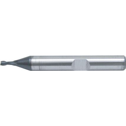 91, Regular, Slot Drill, 2mm, 2fl, Weldon Flat Shank, Cobalt High Speed Steel, Peak Power Coated